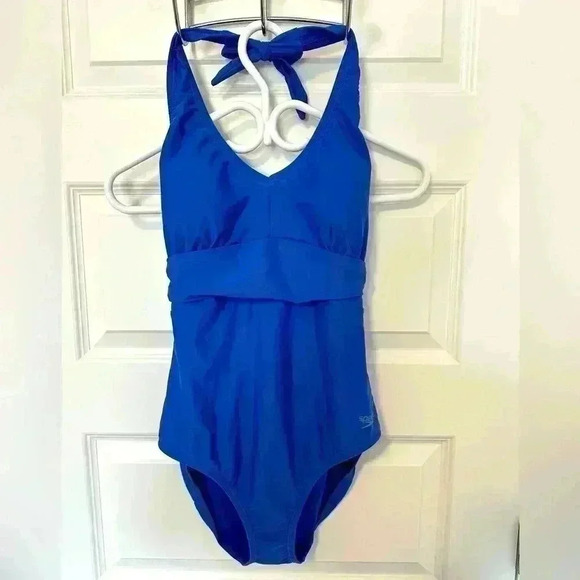 Speedo Other - Speedo Women’s One Piece Halter Top Blue Swimsuit Size 10